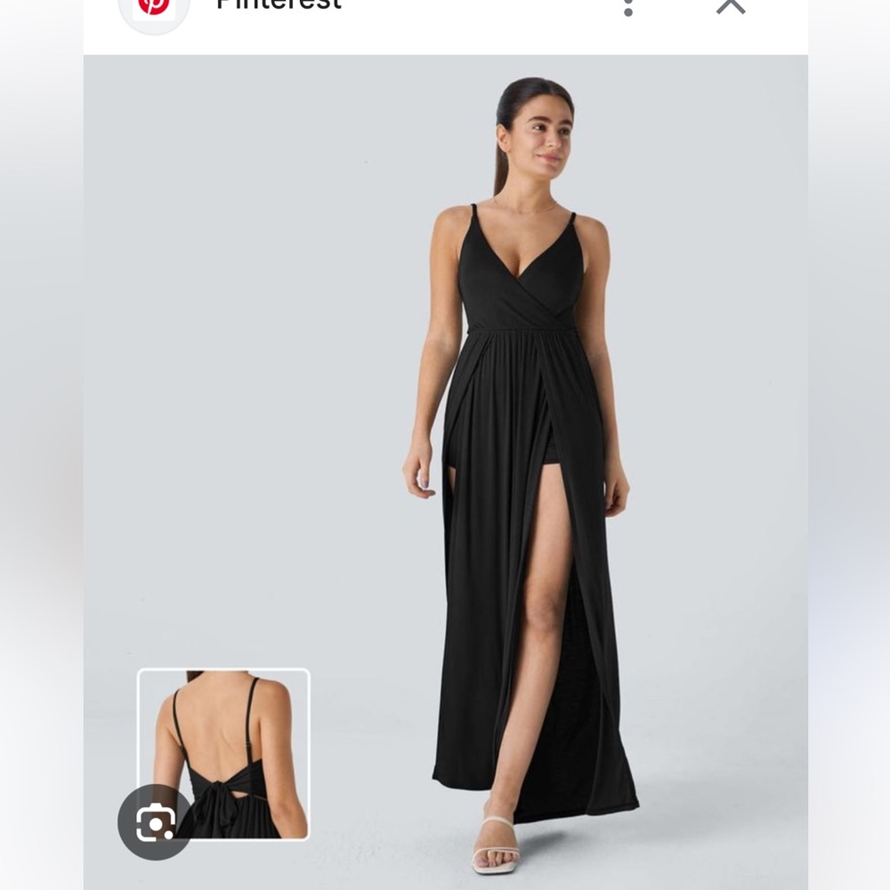 Halara Adjustable Strap Backless Tie Back Split Resort Jumpsuit size M NWOT